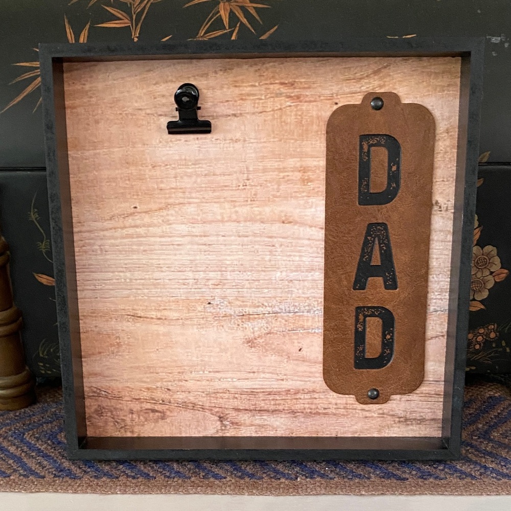 NEW WITH TAGS=Impact Innovations 8”x 8” Wooden DAD Wall Frame/Clipboard